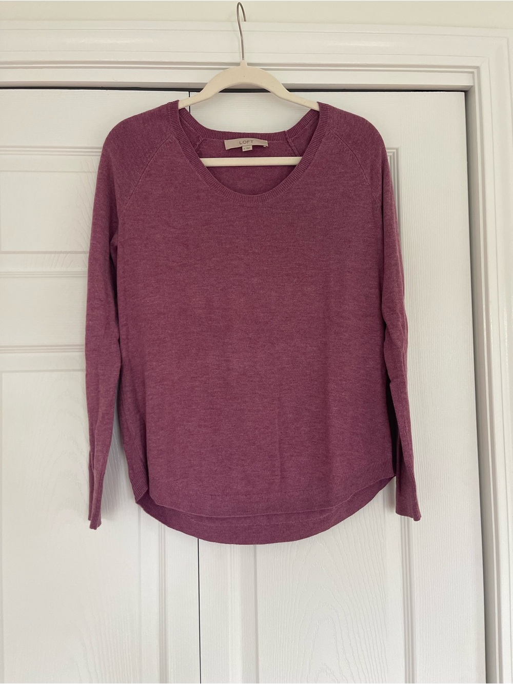 LOFT Long Sleeve Scoop Neck Top - Mauve